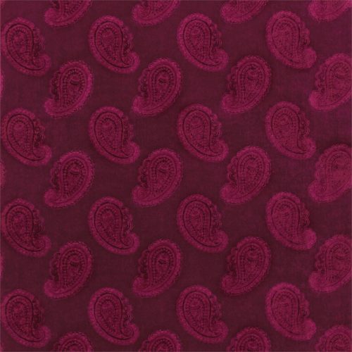 Orissa Velvet Fabric - Burgundy by red contemporary velvet-chenille fabric from Zoffany