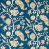 blue botanical linen fabric from Zoffany