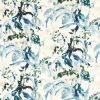 blue botanical linen fabric from Zoffany