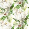 green botanical linen fabric from Zoffany