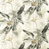 black-grey botanical linen fabric from Zoffany