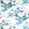 blue botanical cotton fabric from Zoffany