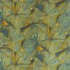 blue botanical velvet-chenille fabric from Zoffany