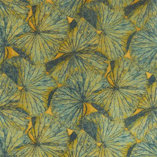 Taisho Fabric - Tigers Eye by blue botanical velvet-chenille fabric from Zoffany