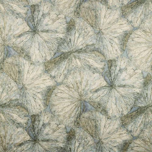 Taisho Fabric - Fossil by black-grey botanical velvet-chenille fabric from Zoffany