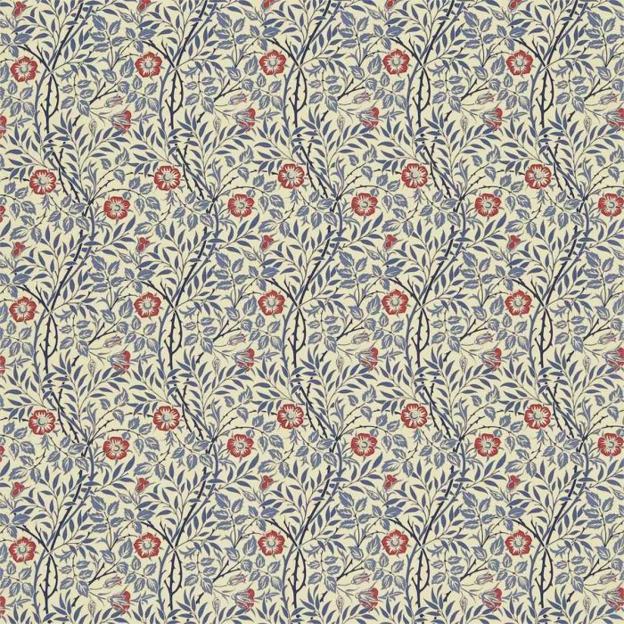 Sweet Briar Fabric - Indigo / Red swatch