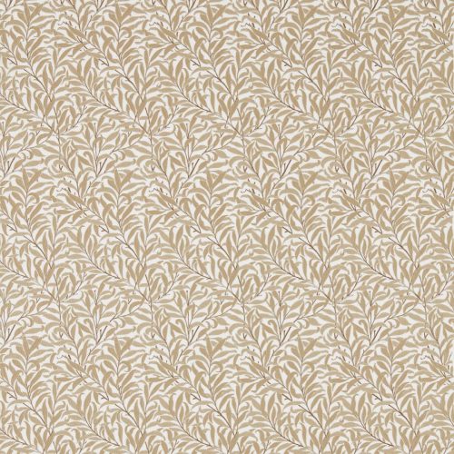Pure Willow Bough Embroidery Fabric - Wheat by neutral botanical embroideried fabric from William Morris & Co