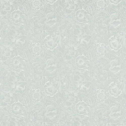 Pure Poppy Embroidery Fabric - Wild Mint by blue botanical embroideried fabric from William Morris & Co