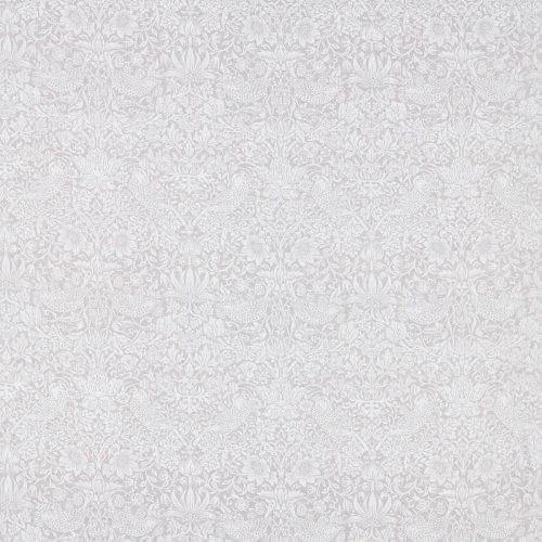 Pure Strawberry Thief Fabric - Dove by black-grey animal linen fabric from William Morris & Co