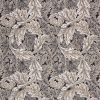 black-grey botanical jacquard fabric from William Morris & Co