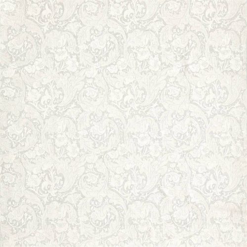 Pure Batchelors Button Embroidery Fabric - Grey Blue by black-grey botanical embroideried fabric from William Morris & Co