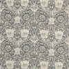 black-grey botanical linen fabric from William Morris & Co