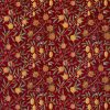 red botanical velvet-chenille fabric from William Morris & Co