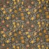 black-grey botanical velvet-chenille fabric from William Morris & Co