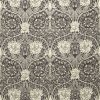 black-grey botanical velvet-chenille fabric from William Morris & Co