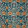 blue botanical velvet-chenille fabric from William Morris & Co