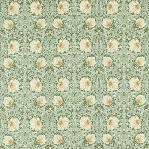 Pimpernel Fabric - Bayleaf / Manilla by green botanical cotton fabric from William Morris & Co