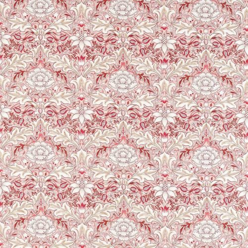 Simpy Severn Fabric - Madder / Russet by red botanical cotton fabric from William Morris & Co