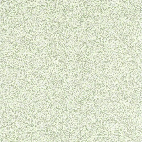 Standen Fabric - Leaf Green by green botanical cotton fabric from William Morris & Co