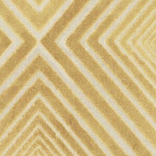Baroque Fabric - Straw by yellow geometric velvet-chenille fabric from Wemyss