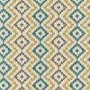 blue geometric embroideried fabric from Wemyss