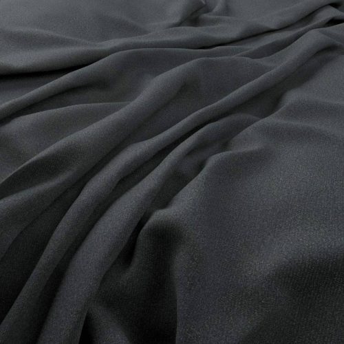 Alpaka Fabric - Prussian by black-grey plain velvet-chenille fabric from Warwick