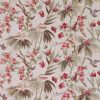 pink botanical cotton fabric from Warwick