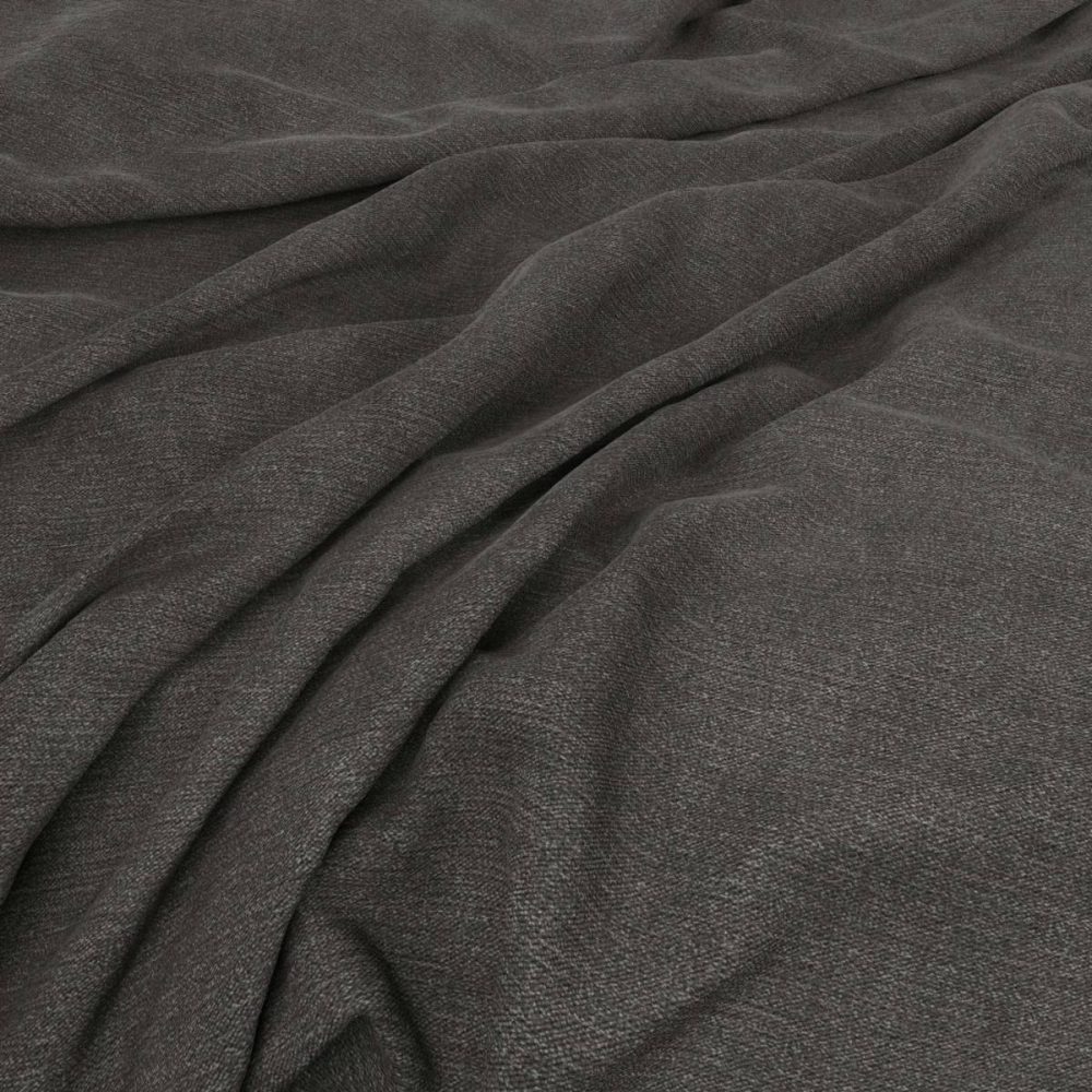 Beretta Fabric - Pepper by black-grey plain velvet-chenille fabric from Warwick
