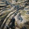 blue botanical cotton fabric from Warwick