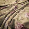 brown botanical linen fabric from Warwick