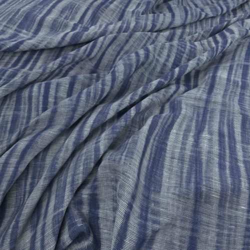 Hana Fabric - Indigo by blue striped linen fabric from Warwick