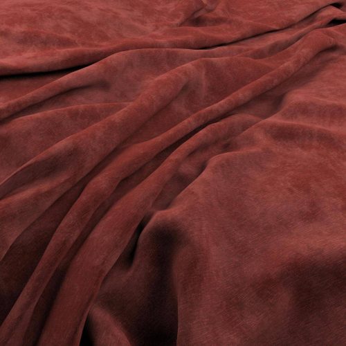 Lovely Fabric - Madder by red plain velvet-chenille fabric from Warwick