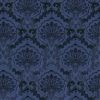 blue botanical velvet-chenille fabric from Warwick