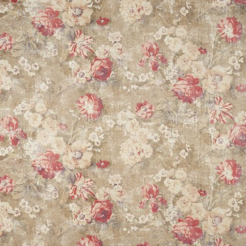 Bramante Fabric - Sienna by red botanical cotton fabric from Warwick
