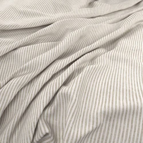 Filey Fabric - Natural by neutral striped woven fabric from Warwick
