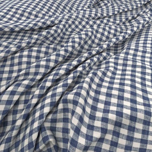 Staithes Fabric - Delft by blue checked woven fabric from Warwick