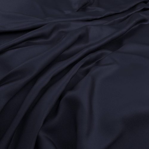Serena Fabric - Midnight by blue plain silk-satin fabric from Warwick