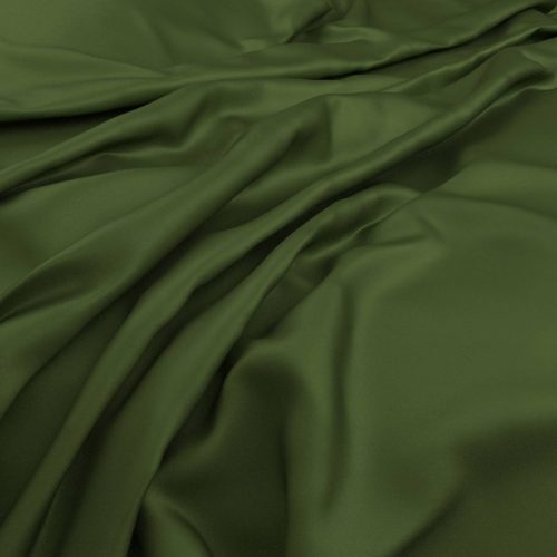 Serena Fabric - Clover by green plain silk-satin fabric from Warwick