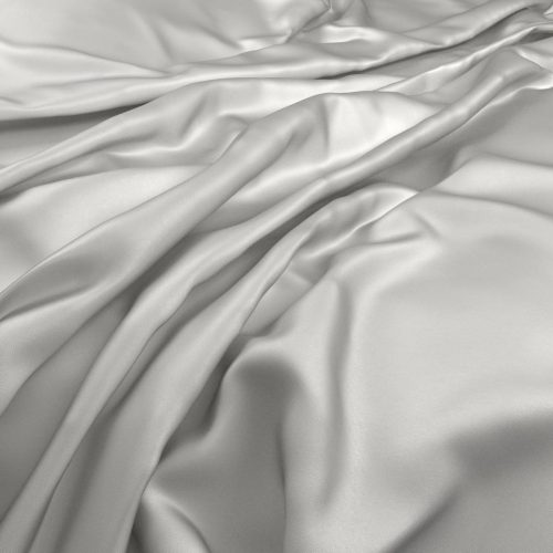 Serena Fabric - Platinum by white plain silk-satin fabric from Warwick