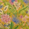 multicolour botanical embroideried fabric from Warwick