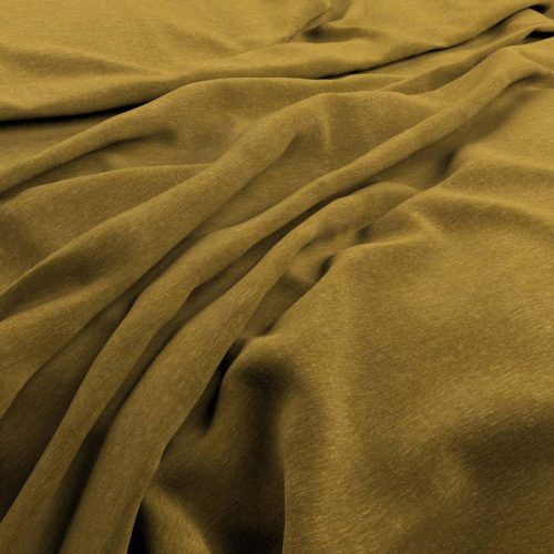 Velluto Fabric - Turmeric by yellow plain velvet-chenille fabric from Warwick