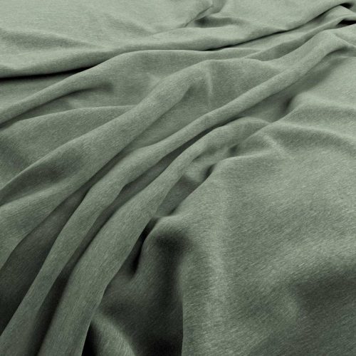 Velluto Fabric - Seaglass by green plain velvet-chenille fabric from Warwick