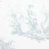 blue botanical cotton fabric from Warwick