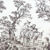 black-grey botanical cotton fabric from Warwick