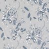 blue botanical voile-sheer fabric from Villa Nova