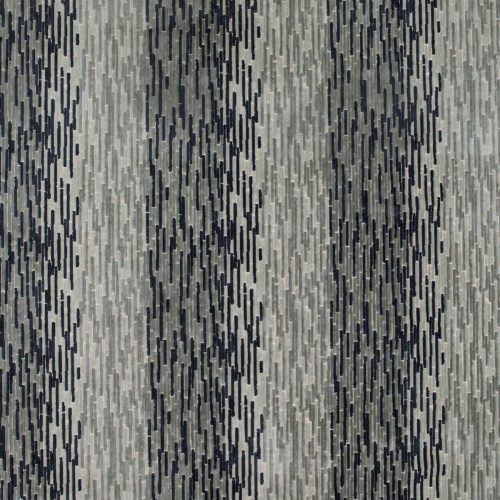 Cally Fabric - Tide by black-grey striped velvet-chenille fabric from Villa Nova