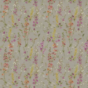 black-grey botanical printed fabric from Voyage Maison