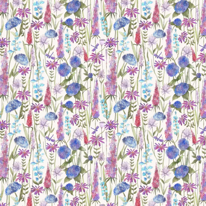 Florabunda Fabric - Bluebell Ecru swatch