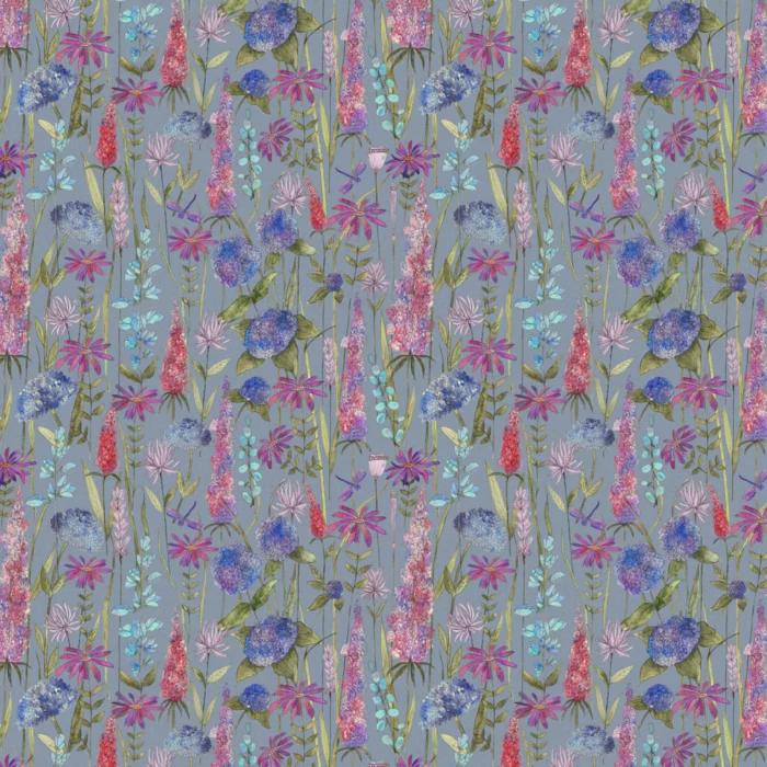 Florabunda Fabric - Bluebell Linen swatch