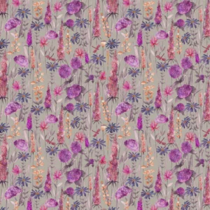 black-grey botanical printed fabric from Voyage Maison
